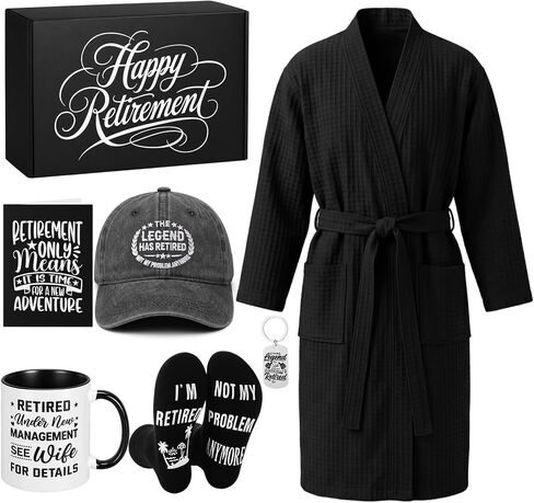 7 Pcs Dad Gift Set Best Dad Gifts for Father Care Package with Coffee Mug, Baseball Cap, Waffle Bathrobe, Socks, Bottle Opener Keychain, Card for Father's Day Birthday Christmas in Kuwait