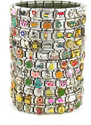 YOYONY 3D Italian charm Links Collection 120 PCS RANDOM DIY Italian Charm Bracelets,DIY Jewelry For Friends,Daughter,Mother,Soulmate,Home Made Gifts,Fully Assembled & Ready to Wear. in Saudi Arabia