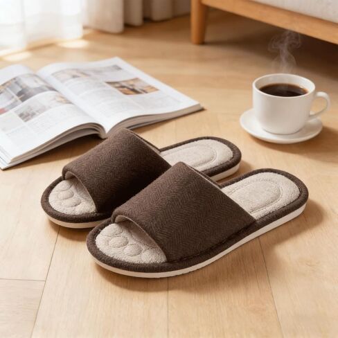 Dokela Womens Open Toe House Slippers Breathable Slip-on Indoor Slippers with Memory Foam Soft Machine Washable Bedroom Home Shoes in Saudi Arabia