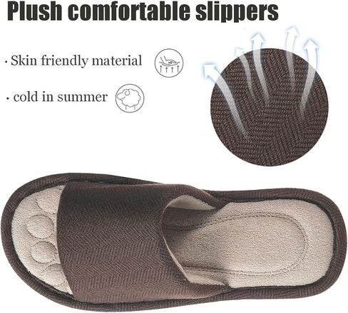 Dokela Womens Open Toe House Slippers Breathable Slip-on Indoor Slippers with Memory Foam Soft Machine Washable Bedroom Home Shoes in Saudi Arabia