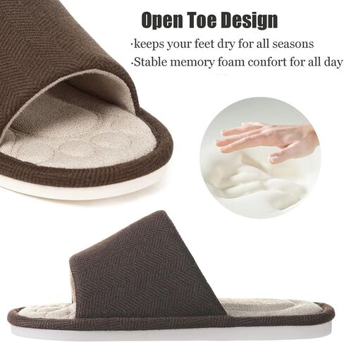 Dokela Womens Open Toe House Slippers Breathable Slip-on Indoor Slippers with Memory Foam Soft Machine Washable Bedroom Home Shoes in Saudi Arabia