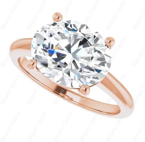 3-5 CT East West Oval Moissanite Engagement Rings for Women Anniversary Ring | Solitaire Wedding Promise Gifts, 925 Silver 10K 14K 18K Solid Gold in Saudi Arabia