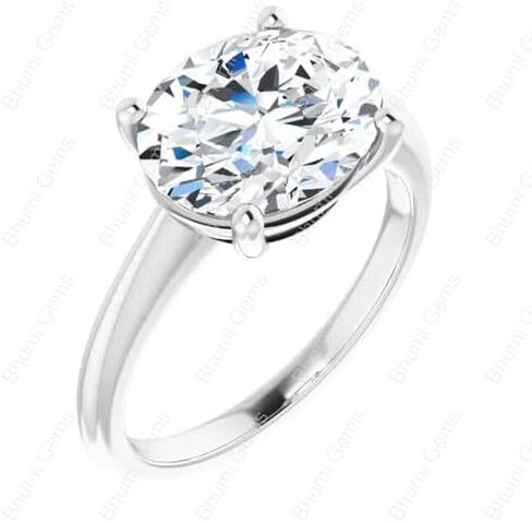 3-5 CT East West Oval Moissanite Engagement Rings for Women Anniversary Ring | Solitaire Wedding Promise Gifts, 925 Silver 10K 14K 18K Solid Gold in Saudi Arabia