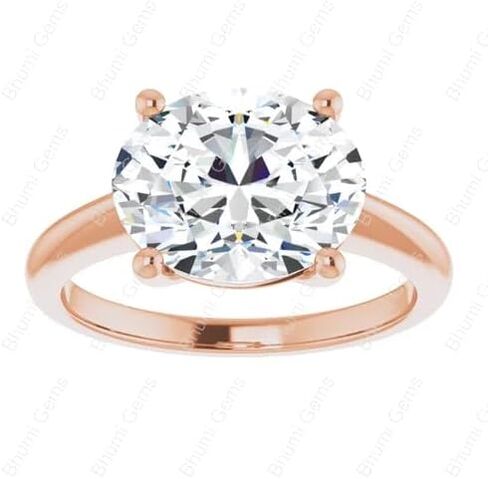 3-5 CT East West Oval Moissanite Engagement Rings for Women Anniversary Ring | Solitaire Wedding Promise Gifts, 925 Silver 10K 14K 18K Solid Gold in Saudi Arabia