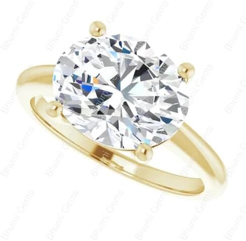 3-5 CT East West Oval Moissanite Engagement Rings for Women Anniversary Ring | Solitaire Wedding Promise Gifts, 925 Silver 10K 14K 18K Solid Gold in Saudi Arabia
