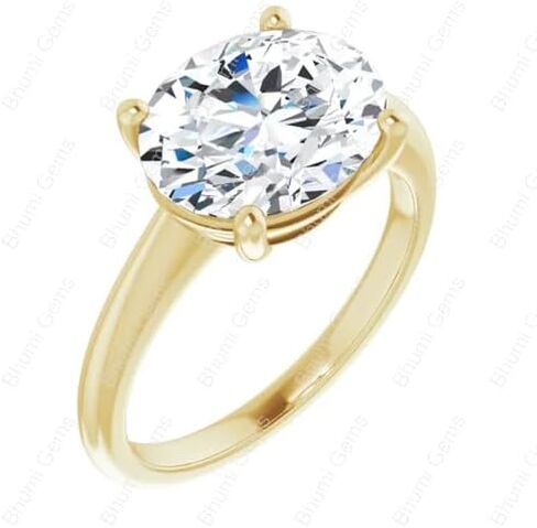 3-5 CT East West Oval Moissanite Engagement Rings for Women Anniversary Ring | Solitaire Wedding Promise Gifts, 925 Silver 10K 14K 18K Solid Gold in Saudi Arabia