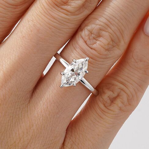 MSBLUE Solitaire Marquise Moissanite Engagement Ring for women, D Color VVS1 Clarity, Wedding Promise Ring in Saudi Arabia