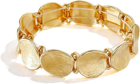 1 Piece Coin Bracelet, Metallic Tone Stretchy Coin Design Bracelet for Women, Vintage Style Accessory for Daily Wear & Special Occasions in Saudi Arabia