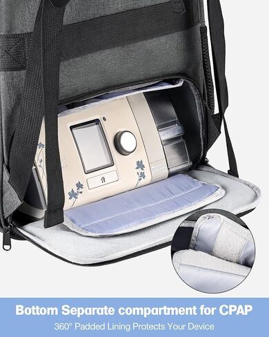 Hautton CPAP Backpack, Travel Carrying Bag Compatible with ResMed AirSense 9/10/11, Philips System One Large Capacity Portable Carry On Case for CPAP Machine Accessories in Saudi Arabia