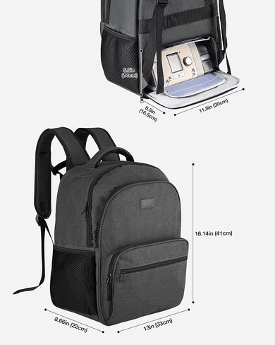 Hautton CPAP Backpack, Travel Carrying Bag Compatible with ResMed AirSense 9/10/11, Philips System One Large Capacity Portable Carry On Case for CPAP Machine Accessories in Saudi Arabia