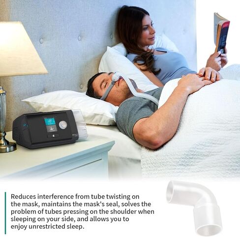 موصل الكوع CPAP لـ ResMed AirSense 10، AirCurve 10، AirStart 10، وResmed 11، تجهيزات خرطوم CPAP 90 درجة، محول أنابيب CPAP لـ ResMed 37394-2 Pack in Kuwait