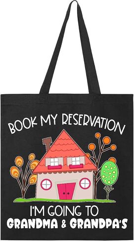 inktastic Book My Reservation I'm Going To Grandma and Grandpa's Tote Bag in Kuwait