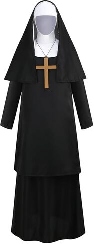 Women Nun Costume Adult Nun Outfit with Hat Deluxe Traditional Halloween Mother Superior Cosplay Costume in Saudi Arabia
