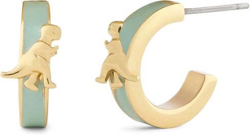 COACH Jewelry Women's Signature Rexy Enamel Huggie Earrings in Kuwait