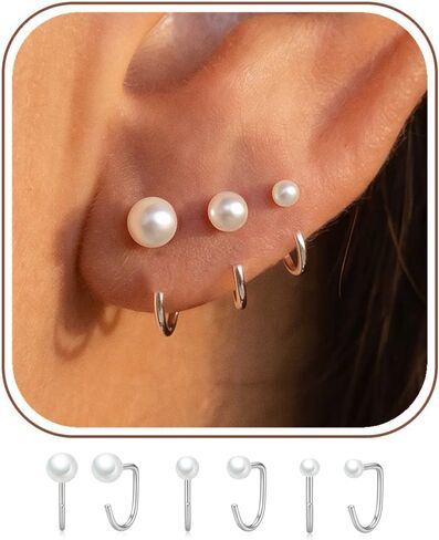 Backless Half Hoop Earrings Stay Close Hoops for Women Gold Silver Plated | No Back Poke Free Comfort Fit, Sleep in Earrings, Huggies for Multiple Piercings, Hypoallergenic Lightweight in Saudi Arabia
