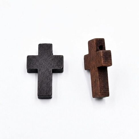 10PCS Small Cross, Pocket Prayer Crosses Pendants for Christian Gift, Decorative Crosses Charms for Crafts, Easter Eggs Fillers (Black) in Kuwait