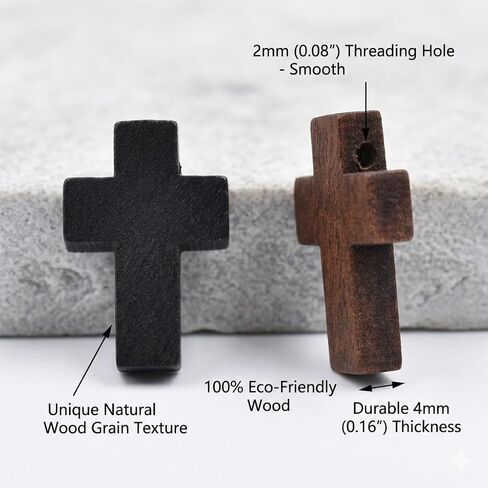 10PCS Small Cross, Pocket Prayer Crosses Pendants for Christian Gift, Decorative Crosses Charms for Crafts, Easter Eggs Fillers (Black) in Kuwait