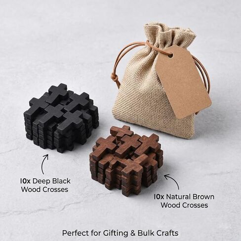 10PCS Small Cross, Pocket Prayer Crosses Pendants for Christian Gift, Decorative Crosses Charms for Crafts, Easter Eggs Fillers (Black) in Kuwait