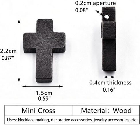 10PCS Small Cross, Pocket Prayer Crosses Pendants for Christian Gift, Decorative Crosses Charms for Crafts, Easter Eggs Fillers (Black) in Kuwait
