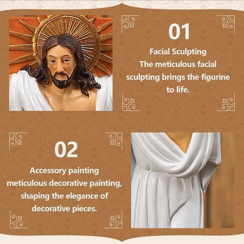 YKANYN Catholic Crucifix Wall Cross - 7.87" Resin Jesus Christ Decor for Hanging or Tabletop Display, Realistic Hand-Painted Religious Cross for Home Chapel, Altar Decorations, Spiritual Gifts in Saudi Arabia