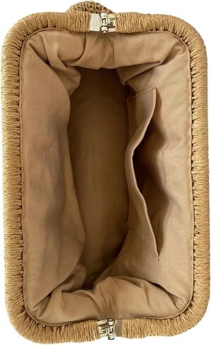 Sea Marie Designs Handmade Raffia Cloud Clutch - Women’s Raffia Evening Clutch Handbag with Soft Sculpted Shape for Weddings, Summer Events, Resort Wear, Vacation Style & Dressy Casual Outfits in Saudi Arabia