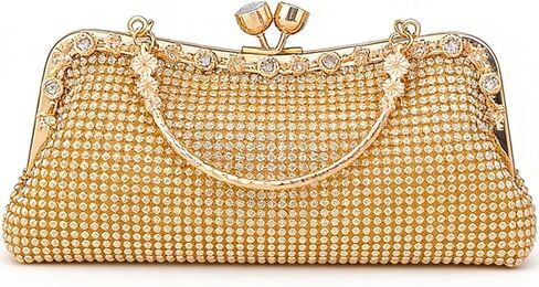 2026 Sparkly Rhinestones Clutch Purse For Women Glam Gem Kiss Lock Evening Bag For Wedding Party in Kuwait
