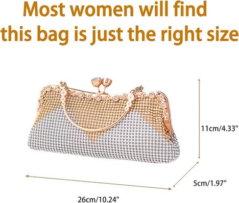 2026 Sparkly Rhinestones Clutch Purse For Women Glam Gem Kiss Lock Evening Bag For Wedding Party in Kuwait