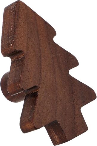 TOYANDONA Christmas Tree Wooden Dresser Pull Handles, Solid Black Walnut Cabinet Knobs for ’ Wardrobe and Drawer Furniture Hardware, 3pcs Set for Holiday Home Decor in Kuwait