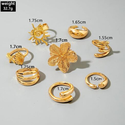 Stackable Rings for Women Chunky Gold Rings Knuckle Rings Stacking Ring Set Statement Jewelry Gifts for Women Fashion Rings Rings for Women in Kuwait