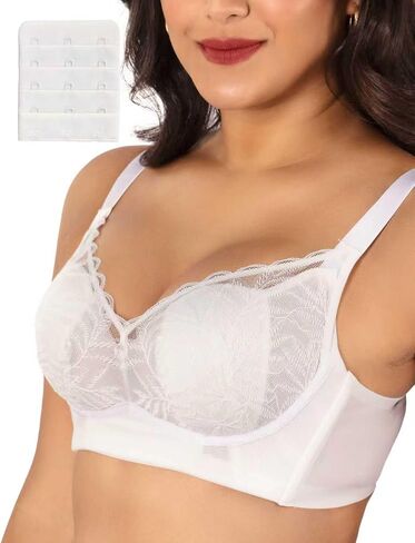 Wireless Minimizer Bras for Women No Underwire V Neck Sexy Lace Bralettes Plus Size Bras with Support and Lift in Kuwait