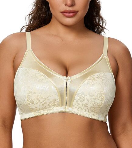 Mirry Women's Minimizer Bras Full Coverage Floral Print Bra Non Padded Plus Size Wireless Bra in Saudi Arabia