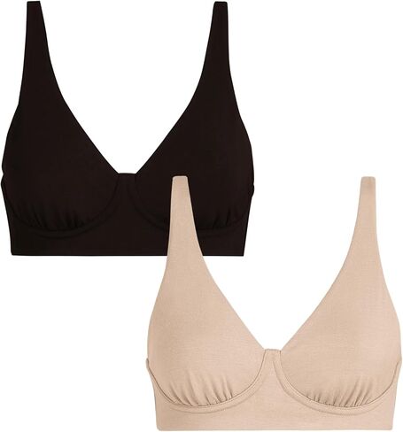 MeUndies FeelFree Longline Bralette - أكواب من 3 طبقات خالية من الأسلاك، شكل ناعم صغير، أشرطة قابلة للتعديل in Kuwait