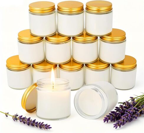 24 PCS 4oz White Soy Wax Candles, Lavender Scented Candle Gift Set, Bulk Wedding Party Favors for Birthday, Anniversary, Housewarming, Corporate Events | Relaxing Aromatherapy Home Decor. in Saudi Arabia