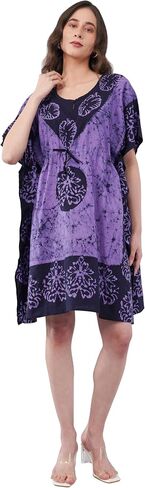 Divine threads 100% Short Cotton Caftan Batik Print Kaftan Maxi Dress in Saudi Arabia