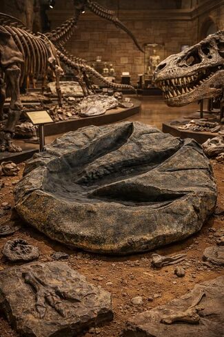 VEOJEIN Large Jurassic Dinosaur Footprint Fossil Replica – Realistic Resin Track Cast, Prehistoric Fossil Stone Décor Ancient Gift, Catch-All Tray for Keys Coins Jewelry – Shelf Decor 10.5" x 9.3" in Saudi Arabia