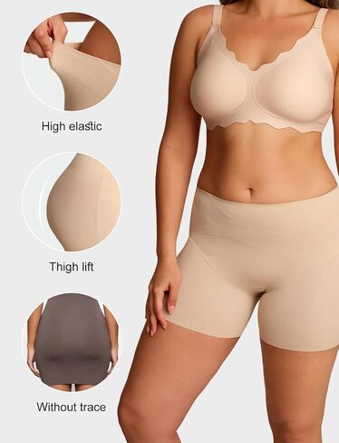 SheCurve Seamless Invisible Cross Light Control Shapewear Shorts, Comfort Sculpting Body Shaper Panties Underwear in Saudi Arabia