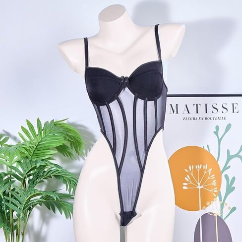 Jumpsuit Slimmer Body Shaper Spicy Girl Bodysuit Vest Tummy Control Mesh Body Shaper Corset Slim Fit Thin Women Bodysuit Shapewear Party(Black) in Kuwait