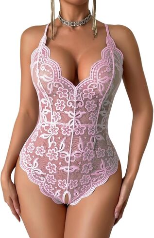 ADOME Sexy Lingerie for Women Classic Lace Teddy Backless One Piece Lingerie Bodysuit in Saudi Arabia