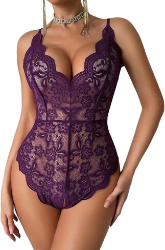 ADOME Sexy Lingerie for Women Classic Lace Teddy Backless One Piece Lingerie Bodysuit in Saudi Arabia