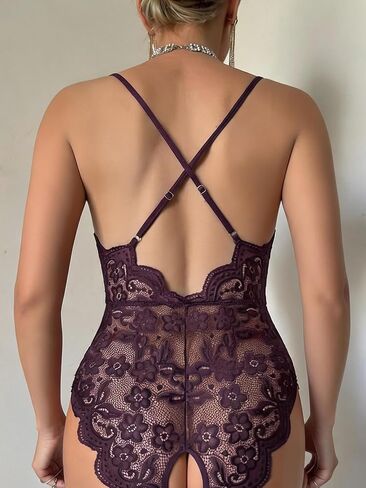 ADOME Sexy Lingerie for Women Classic Lace Teddy Backless One Piece Lingerie Bodysuit in Saudi Arabia