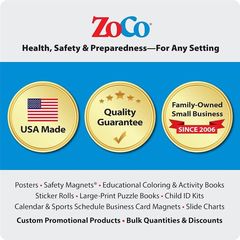 ZOCO - ملصق خطة عمل هجوم الربو - مرجع سريع للمعلمين وممرضات المدرسة - مغلف مقاس 12 × 18 - مستلزمات الصحة والسلامة المدرسية in Kuwait