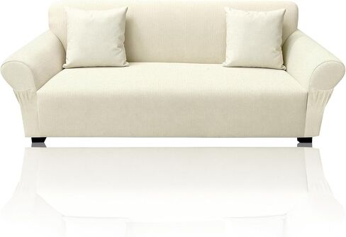 Sofa Slipcover with 2 Pillow Cover for 3 Cushion Couch, Non Slip Furniture Protector with Elastic Bottom, Washable Sofa Cover for Kids, Pets (Sofa, Dark Gray) in Saudi Arabia