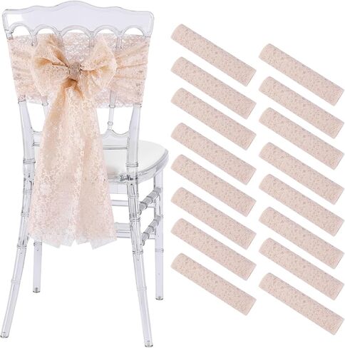 QueenDream White Chair Sashes Wedding Aisle Decorations: 16 Pieces 8ft Lace Chair Cover 9.5 x 94.5 Inch Vintage Embroidered Boho Chair Bows - Reception Party Home Decor in Saudi Arabia