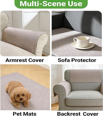 Couch Arm Covers for Sofa Chair, Waterproof Armrest Armchair Covers Non-Slip Recliner Slipcovers, Headrest Cover, Set of 2 (Navy, 24"×20") in Saudi Arabia