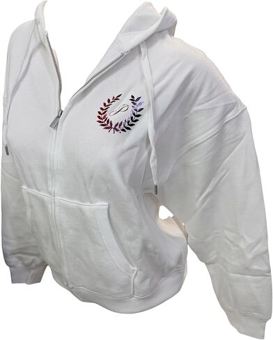 فيكتوريا سيكريت PINK Ivy Fleece Campus بسحاب كامل هوديي بشعار أبيض كبير الحجم للنساء جديد in Kuwait