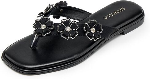 Women’s Rhinestone Thong Flat Sandals Sparkly Bling Dressy Slide Sandals for Women Comfortable Casual Walking Summer Beach Vacation Shoes Open Toe Slip On Fashion Bohemian Travel Sandals in Saudi Arabia