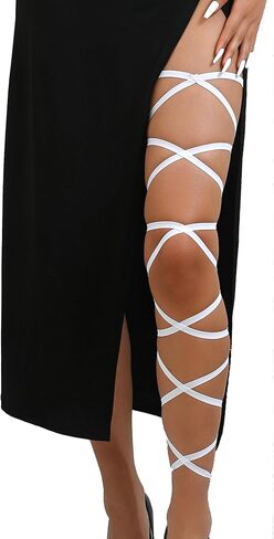 Leg Wraps Rave 2 PCS Elastic Thigh Wrap Strap Concert Festival Costume Goth Steampunk Sexy Accessories for Women in Saudi Arabia