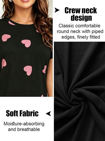 Womens Pajama Set 2 Piece Short Sleeve Sleepwear Cute Printed Top And Shorts Lounge Set in Kuwait
