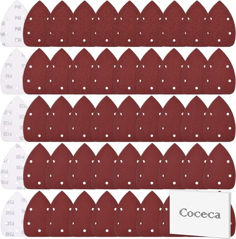 Coceca Mouse التفاصيل ساندر ورق الصنفرة أوراق الصنفرة 35 قطعة 120 حصى و 15 قطعة 240 حصى لتلميع الصنفرة in Kuwait
