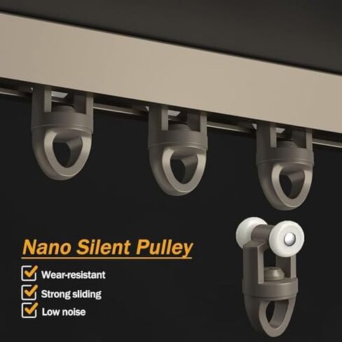 Ultra-Thin Aluminum Alloy Sliding Curtain Track System - 16.4ft (5m) Ceiling Mount Room Divider Rod - Seamless Privacy Partition for Home or Office - White in Kuwait